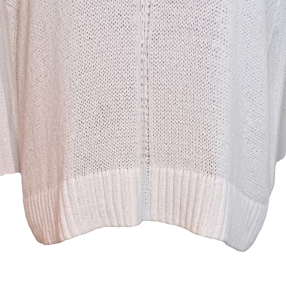 Banana Republic White Oversized Crew Neck Sheer Knit Sweater Size Med - Picture 4 of 12